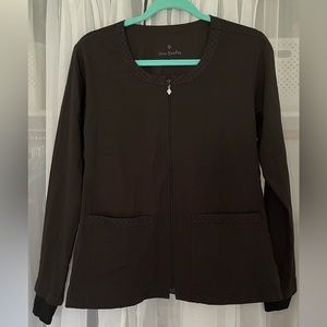 Vera Bradley BLACK Scrub Jacket (Size: Small)